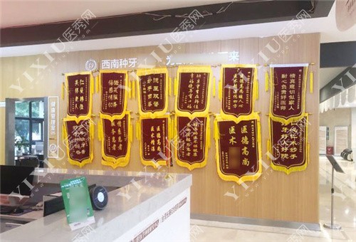 重庆韩佳牙博士口腔医院种植中心悬挂锦旗