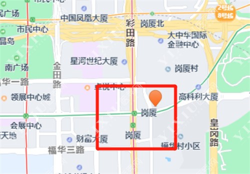 四、深圳格伦菲尔口腔·种植正畸中心（福田岗厦机构）地图
