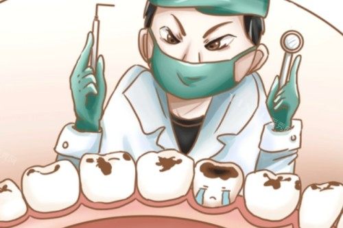 蛀牙治疗卡通图