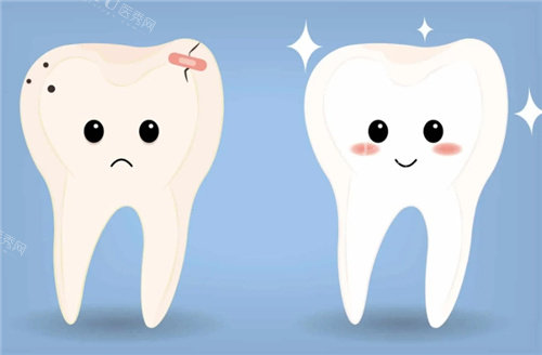 健康牙齿和问题牙齿