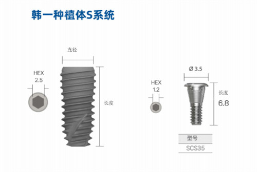 韩一种植体型号介绍