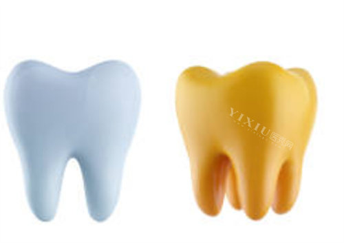 洁白的牙齿对比