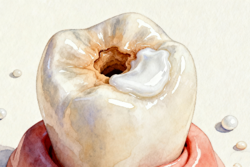 蛀牙卡通修复图