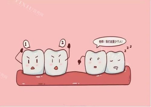 牙齿丢失漫画示意图