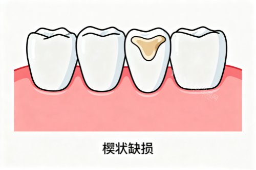 牙齿楔状缺损展示图