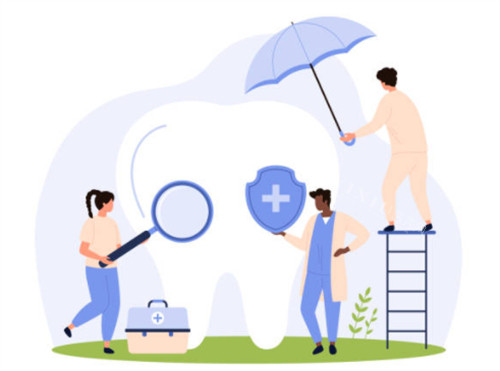 牙齿检查卡通图