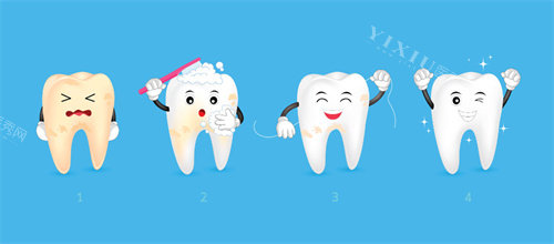 没有正确刷牙的牙齿