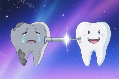 补牙前后对比
