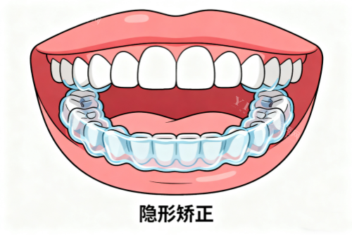 隐形矫正卡通展示图