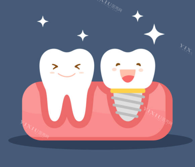 种植牙和正常牙齿图