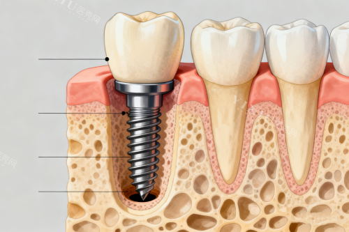 种植牙植入口腔展示图