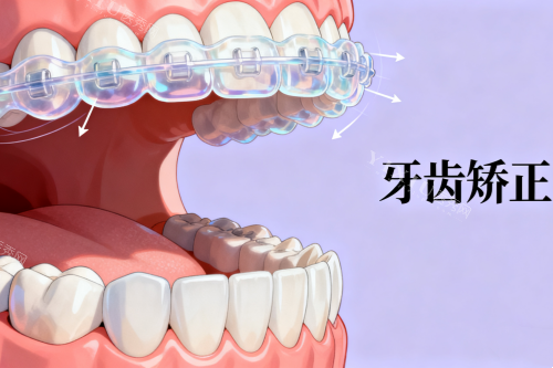 隐形牙齿矫正器卡通展示图